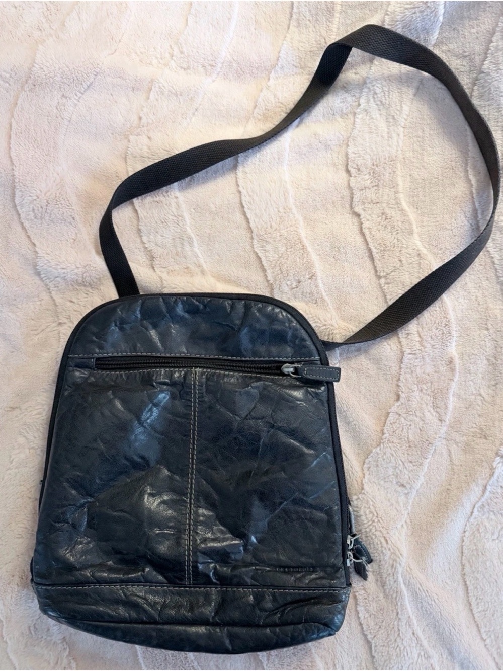 Jack Georges Black Buffalo Leather Convertible Backpack Crossbody Bag
